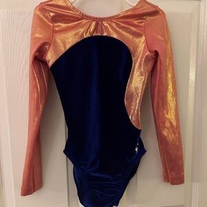 Shimmering Orange and Blue Leotard